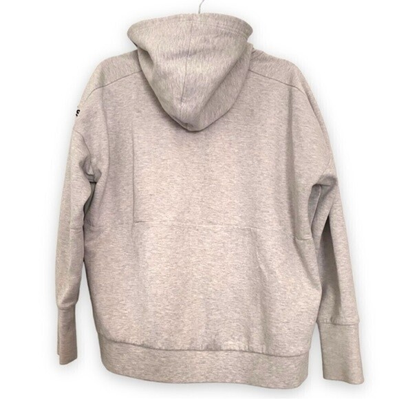 Adidas ID Stadium Full Zip Gray Hoodie Black Zip Comfortable Athletic Sweater - Picture 4 of 15